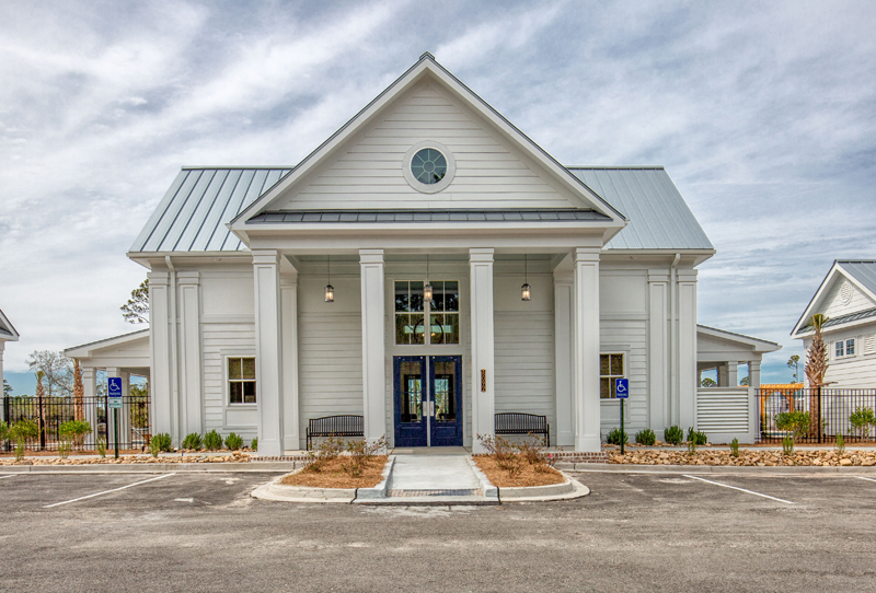 Clubhouse front exterior elevation