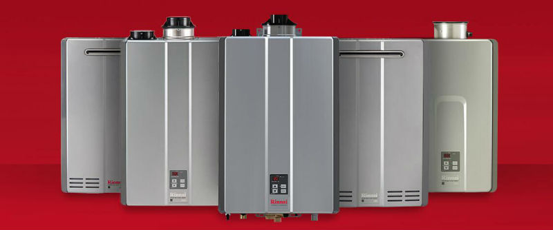 Rinnai-tankless-water-heater-red-background